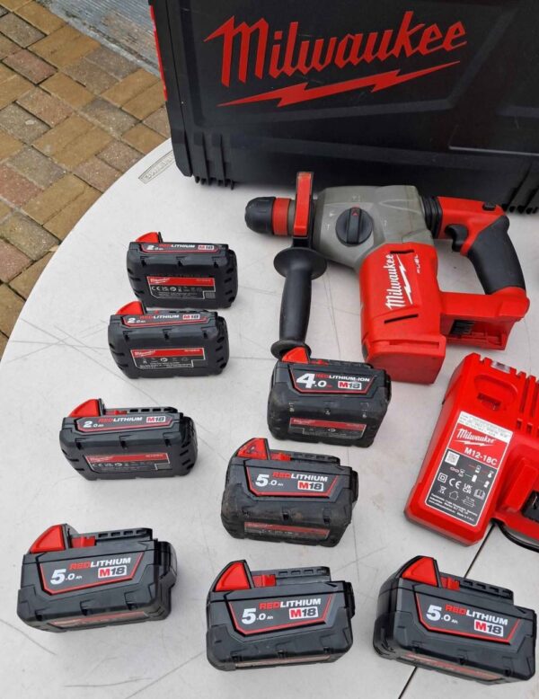 milwaukee tools batteries charger 5.0ah, 4.0ah red lithium m18